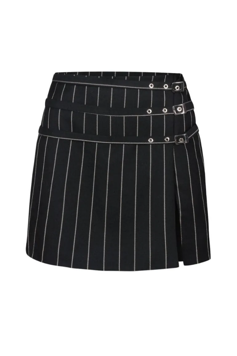 Skirts<CULT MIA ABRA HOT STRIPED MINI SKIRT Black