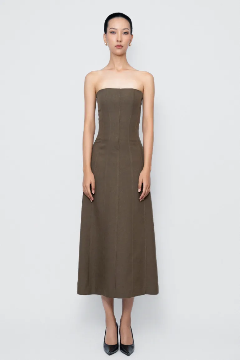 Dresses | Midi Dresses<CULT MIA ABYSMAL CORSET DRESS IN GREEN Army Green