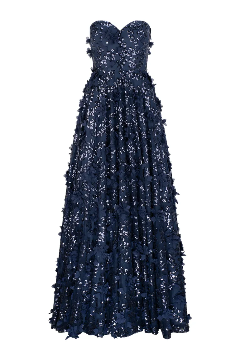 Dresses | Gowns<CULT MIA ADELA SWEETHEART PETAL BALL GOWN Navy
