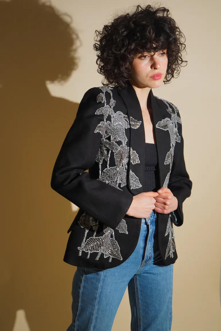 Blazers<CULT MIA AGNES BEADED JACKET Black