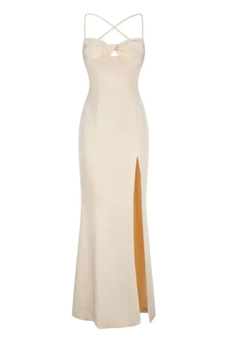 Dresses | Gowns<CULT MIA ALAINA LACE BACK GOWN Champagne