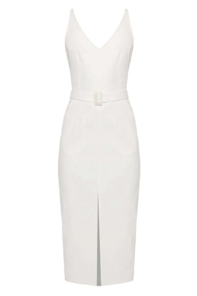 Dresses | Midi Dresses<CULT MIA ALBERTA OFF- DENIM MIDI DRESS White