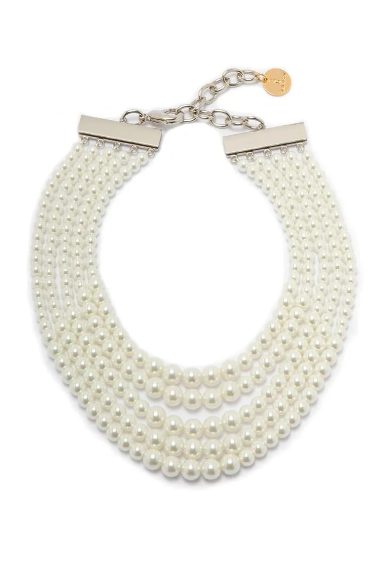 Necklaces<CULT MIA ALEX SILVER NECKLACE Gold/Pearl