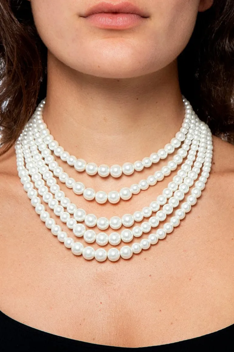 Necklaces<CULT MIA ALEX SILVER NECKLACE Gold/Pearl