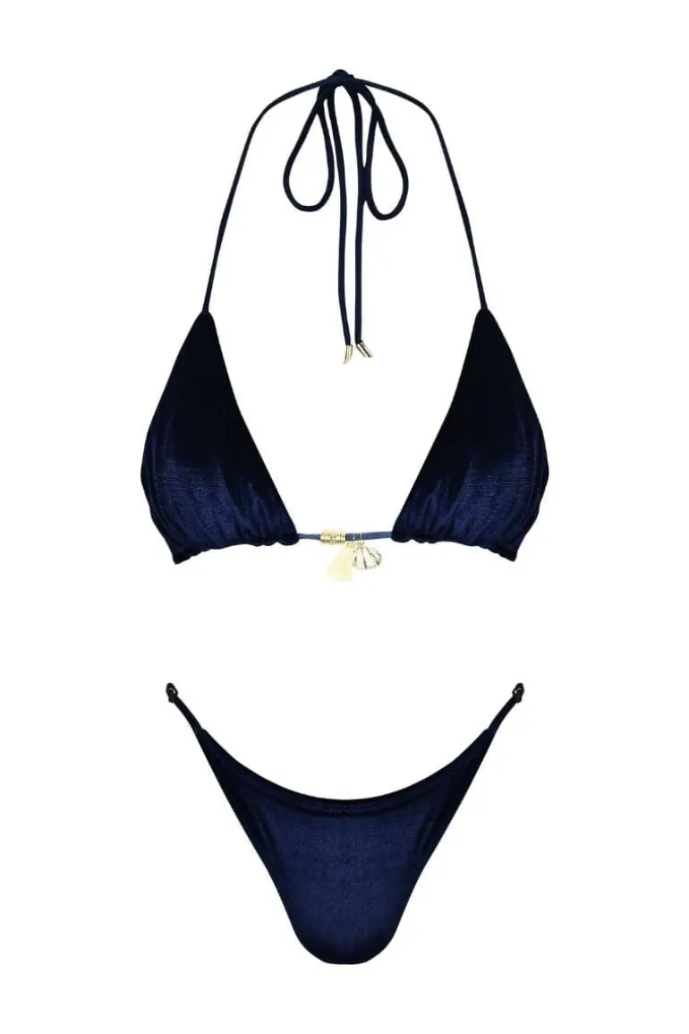 Swimwear<CULT MIA ALEXA VELVET BIKINI Navy