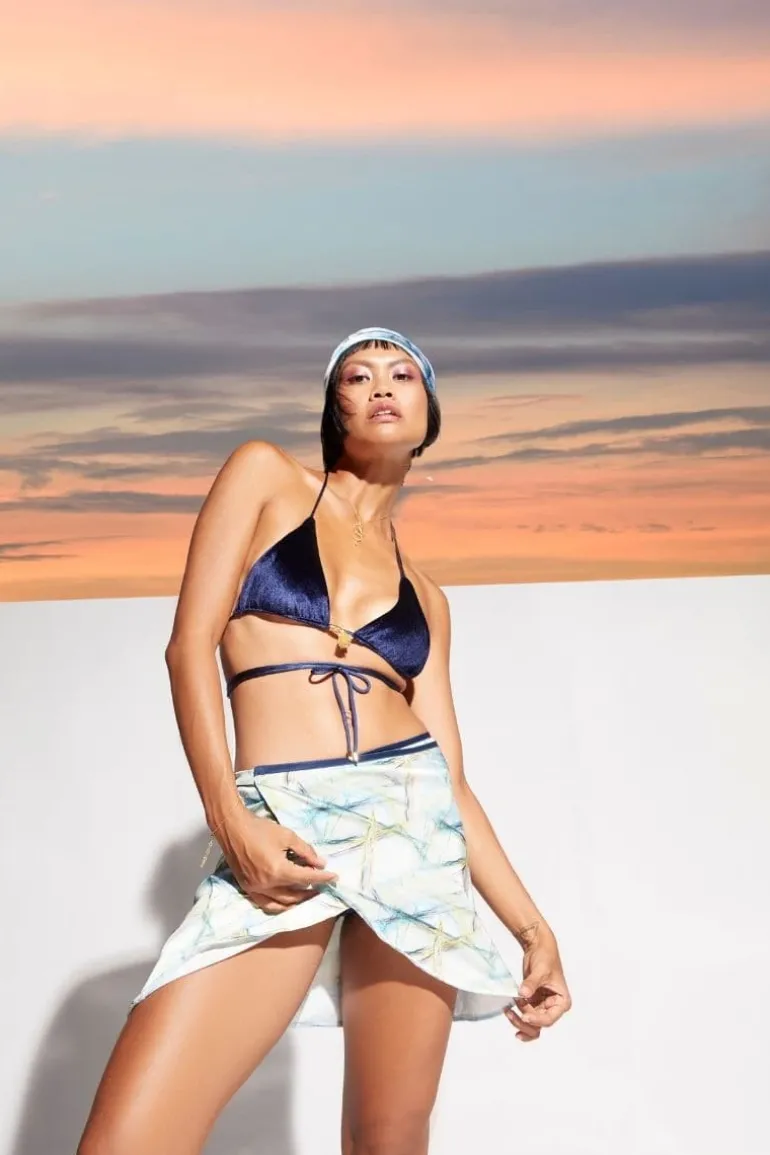 Swimwear<CULT MIA ALEXA VELVET BIKINI Navy