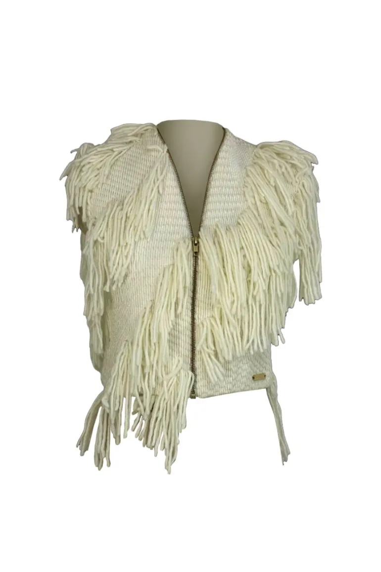 Tops<CULT MIA ALEXANDRA CROPPED TOP Pearl White
