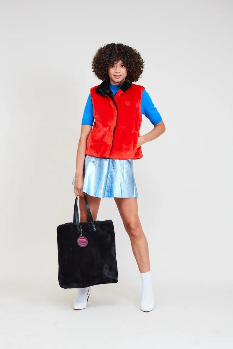 Jackets<CULT MIA ALICE ROUGE AND NOIR VEST Rouge/Noir