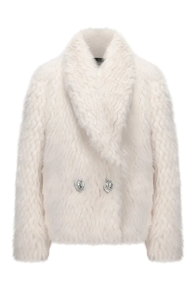 Coats<CULT MIA ALYSSA FUR COAT White