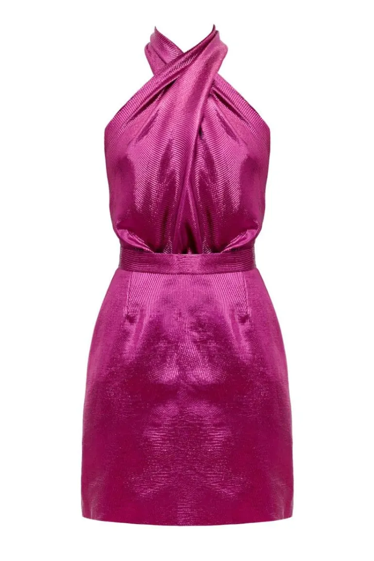 Dresses | Mini Dresses<CULT MIA AMANI SHINY SILK MINI DRESS Pink