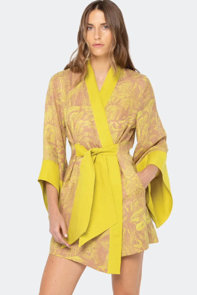 Sleep & Loungewear<CULT MIA AMARA MINI KIMONO ROBE Silva