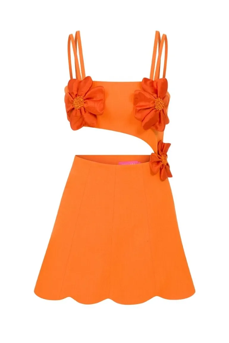 Dresses | Mini Dresses<CULT MIA AMARYLLIS FLORAL MINI DRESS Orange