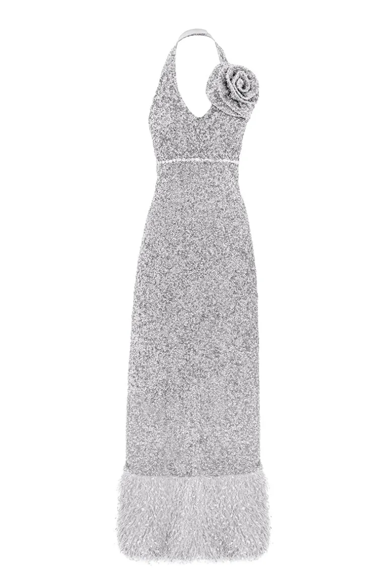 Dresses | Gowns<CULT MIA AMINA SPARKLING GOWN Silver