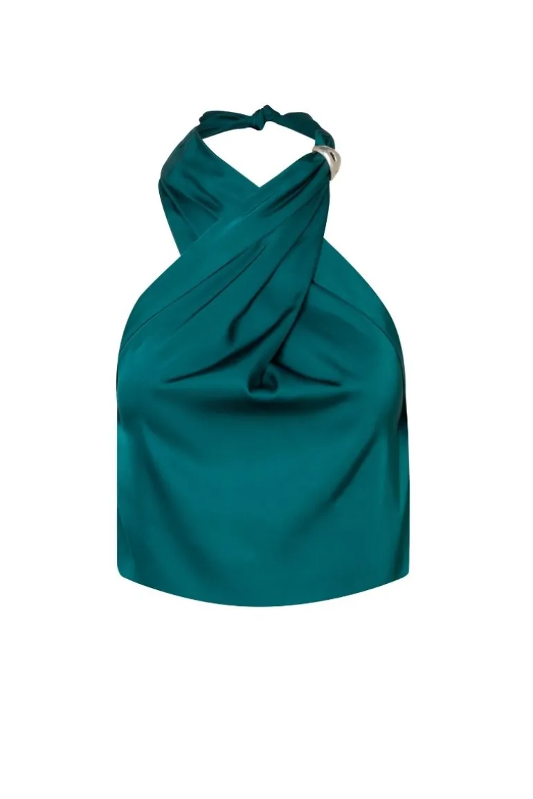 Tops<CULT MIA AMORINO CROP TOP Emerald