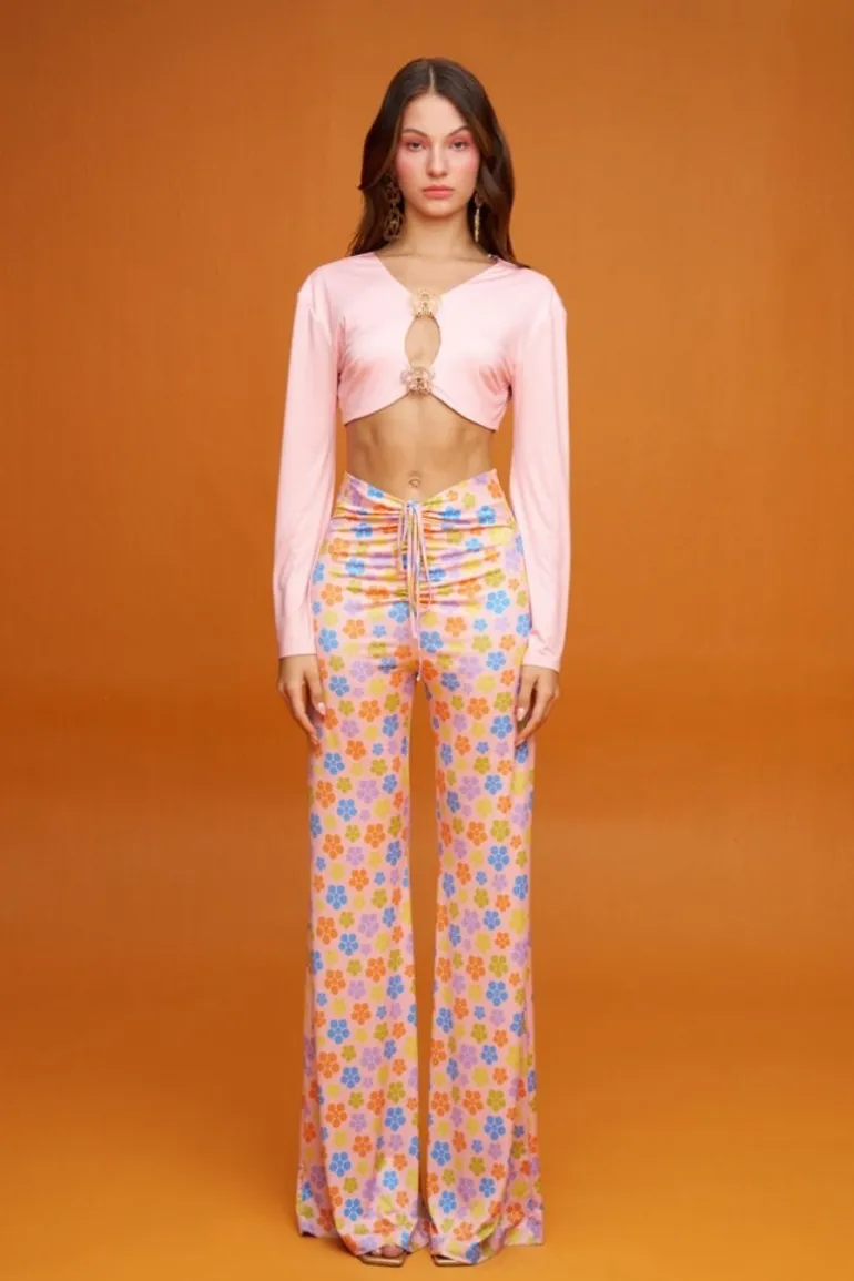 Pants<CULT MIA ANEMONE FLOWY PANTS Colorful
