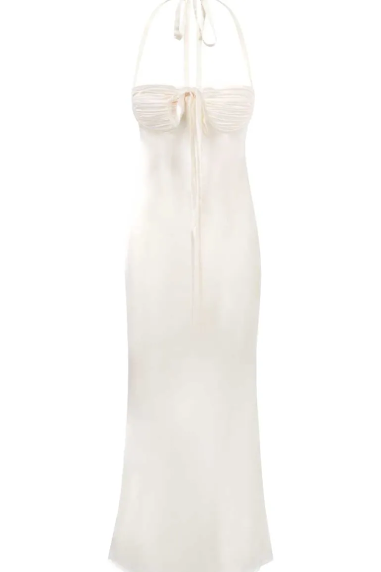 Dresses<CULT MIA ANGELINA MAXI DRESS IN SILK Ivory White