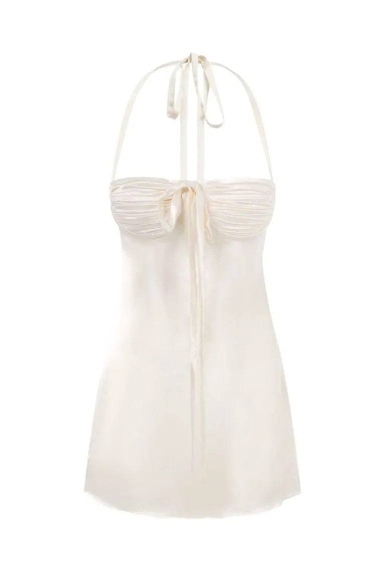 Dresses | Mini Dresses<CULT MIA ANGELINA MINI DRESS IN SILK Ivory White