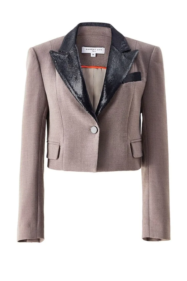 Jackets<CULT MIA ANGÈLE CROPPED JACKET Gray
