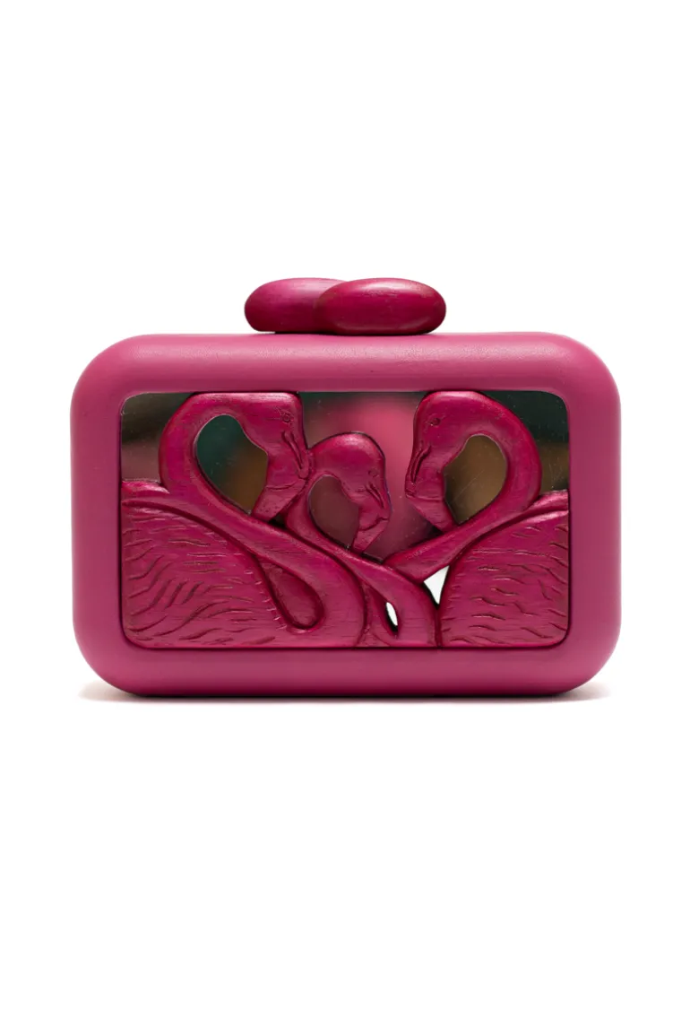 Clutch Bags<CULT MIA ANIMALIS FLAMINGO MIRROR CLUTCH Pink
