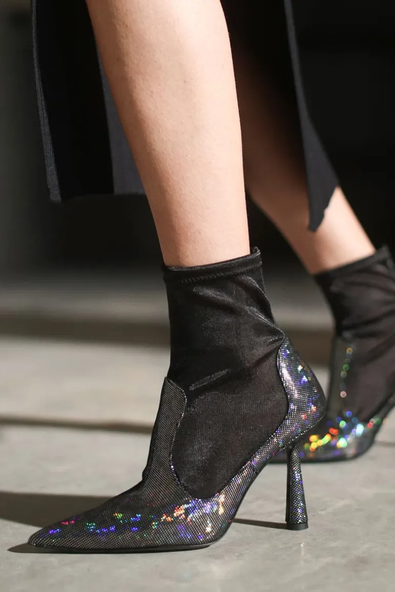 Boots<CULT MIA ANNA BLACK DISCO HEELED BOOTS Black Disco Suede