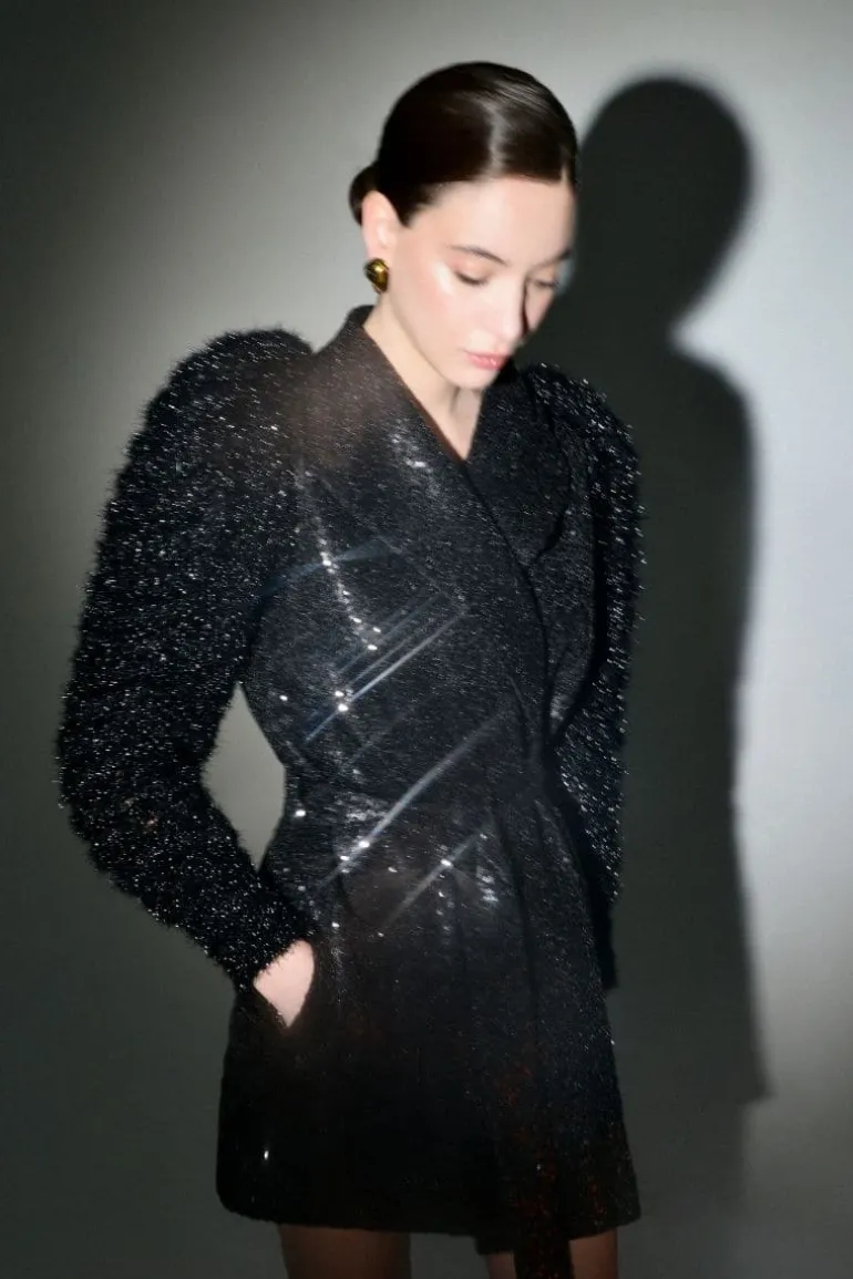 Jackets<CULT MIA ANNA JACKET WITH KNITTED SLEEVES Black