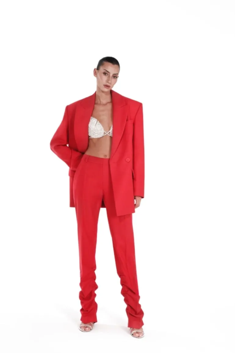Blazers<CULT MIA ANTHURIUM OVERSIZED BLAZER Red