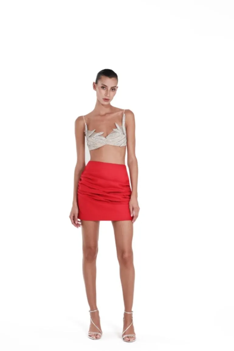 Skirts<CULT MIA ANTHURIUM SLIM FIT MINI SKIRT Red