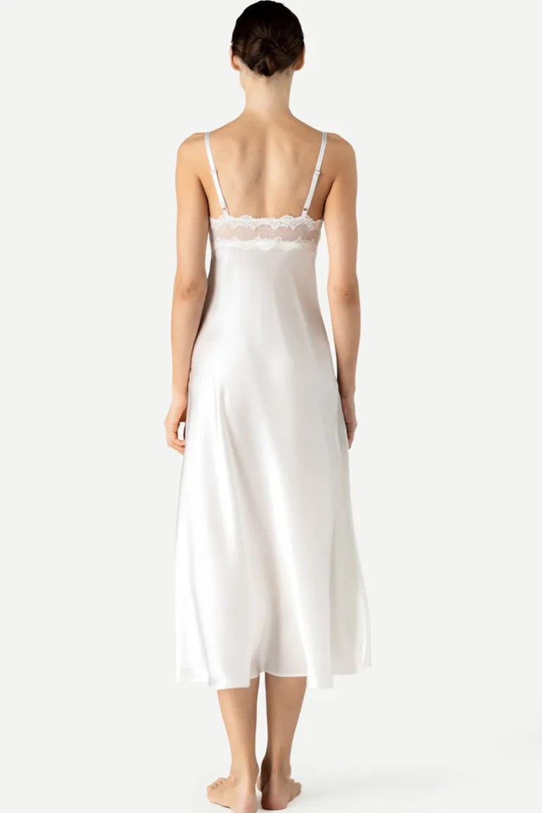 Sleep & Loungewear<CULT MIA ANYA BEAUTIFUL BUST-SUPPORT LONG SILK GOWN IN Ivory