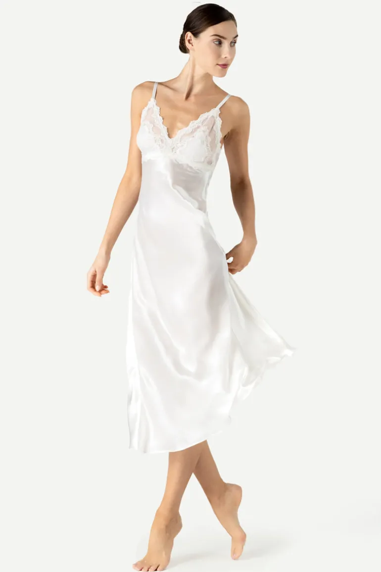 Sleep & Loungewear<CULT MIA ANYA BEAUTIFUL BUST-SUPPORT LONG SILK GOWN IN Ivory