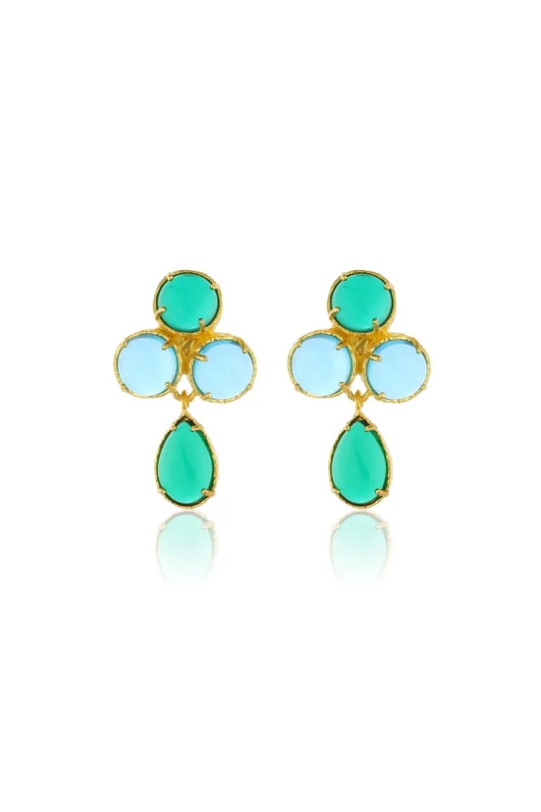Earrings<CULT MIA AQUA EARRINGS IN BLUE AND GREEN Blue & Green
