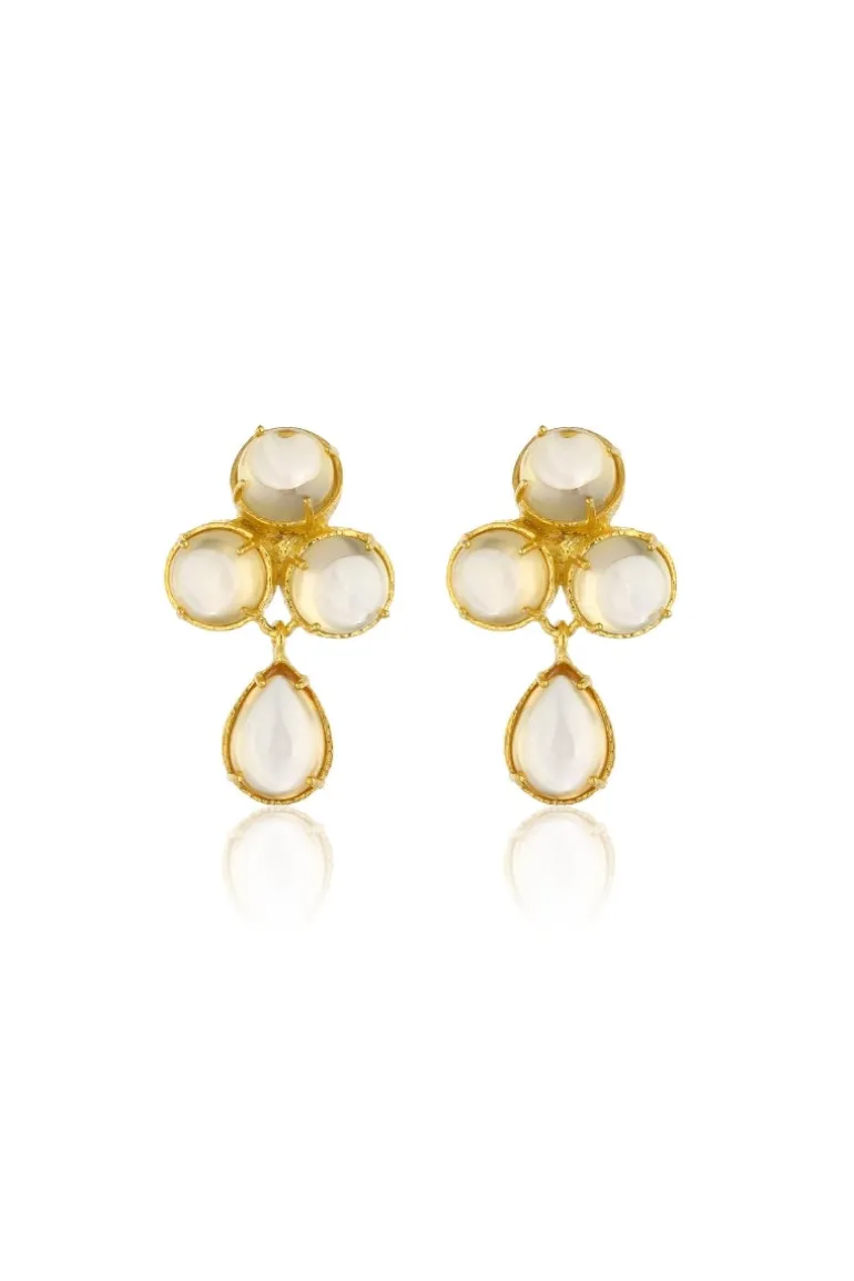 Earrings<CULT MIA AQUA EARRINGS IN Champagne