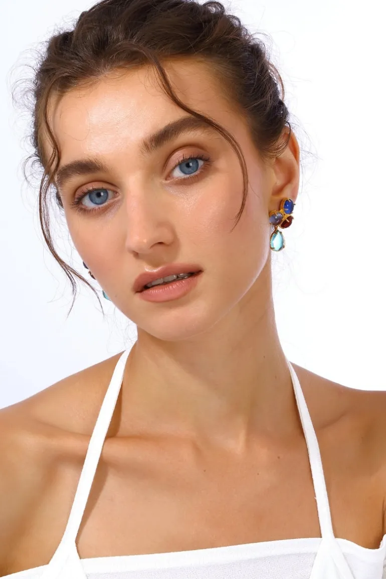 Earrings<CULT MIA AQUA EARRINGS IN Multicolor