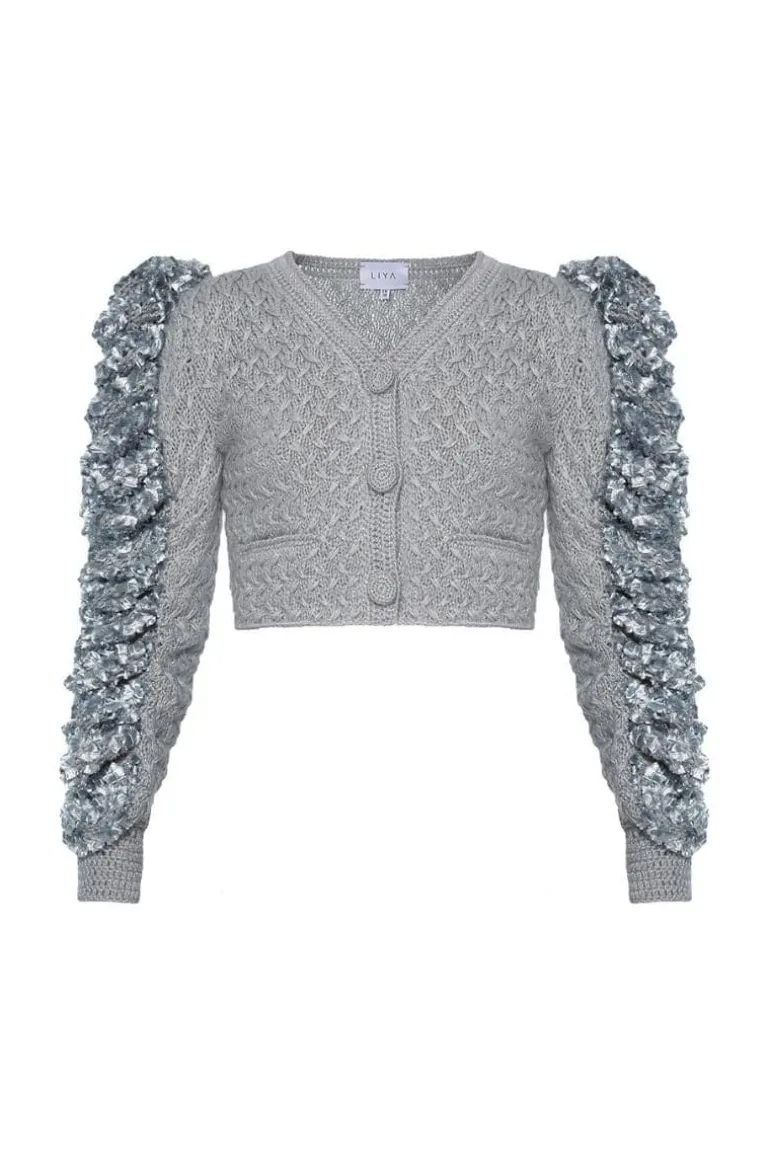 Knitwear<CULT MIA AQUA HAND KNITTED CARDIGAN
