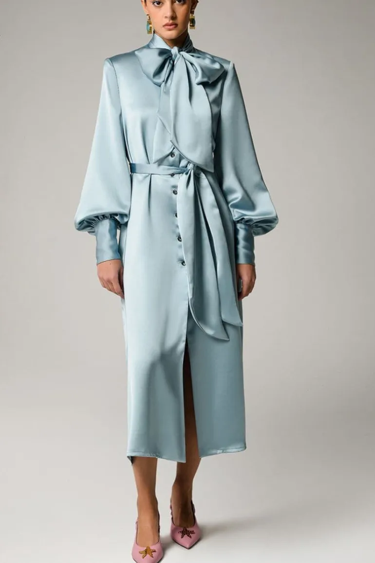 Dresses | Midi Dresses<CULT MIA AQUA LONG SLEEVE MIDI DRESS Blue