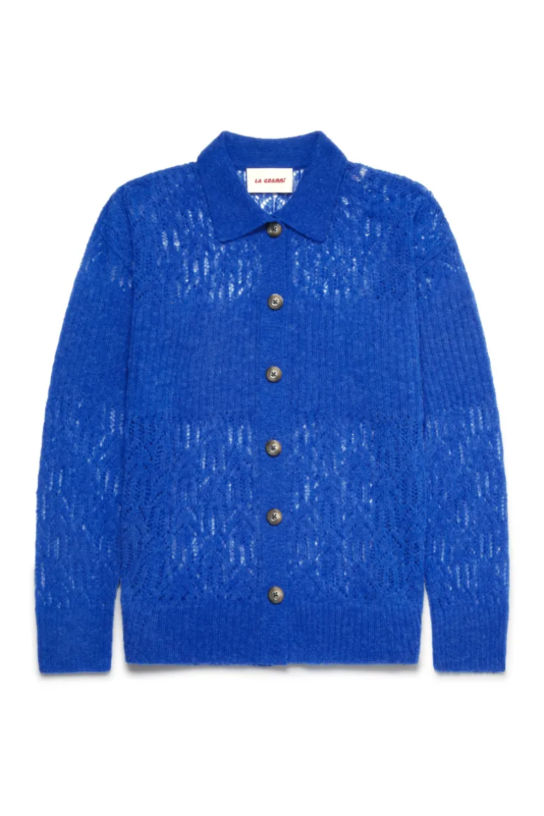 Knitwear<CULT MIA ARAÑITA COLLARED CARDIGAN IN Blue
