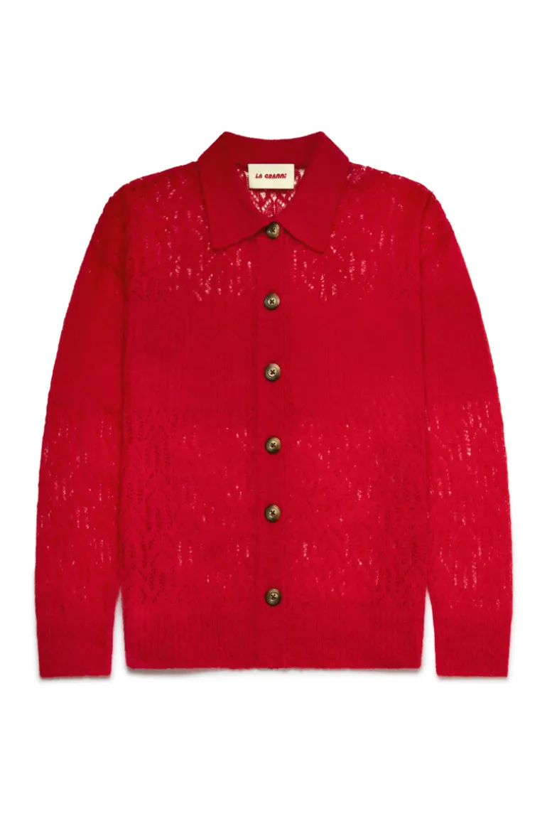 Knitwear<CULT MIA ARAÑITA COLLA CARDIGAN IN Red