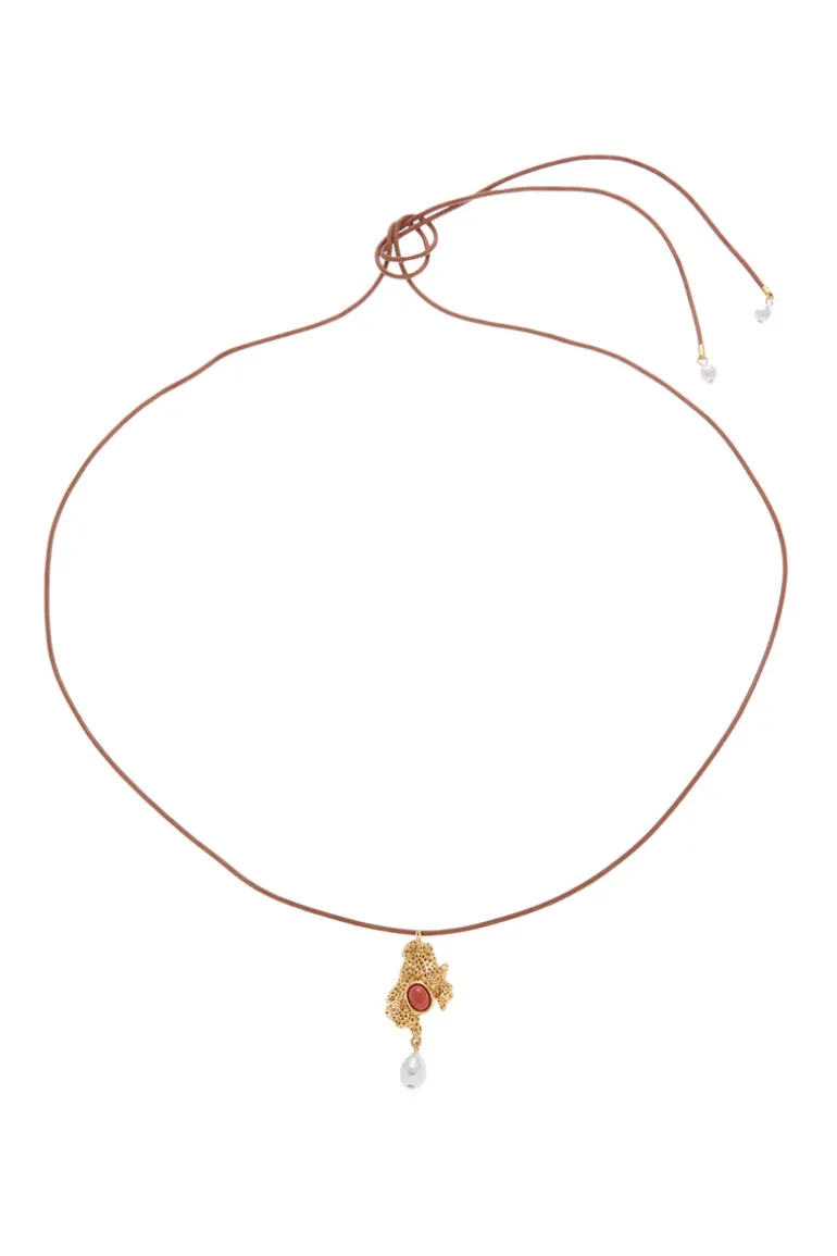 Necklaces<CULT MIA ARCHON NECKLACE Gold & Coral