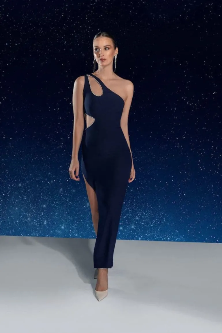 Dresses | Midi Dresses<CULT MIA ARIEL ASYMMETRIC MIDI DRESS Navy