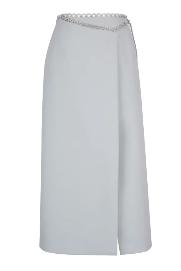 Skirts<CULT MIA ARNOLD WRAP FRONT SLIT MIDI SKIRT Gray