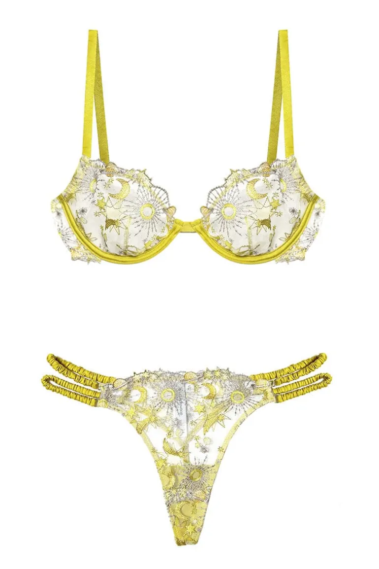 Lingerie<CULT MIA ASTRA DEMI-BRA AND ASTRA THONG Green