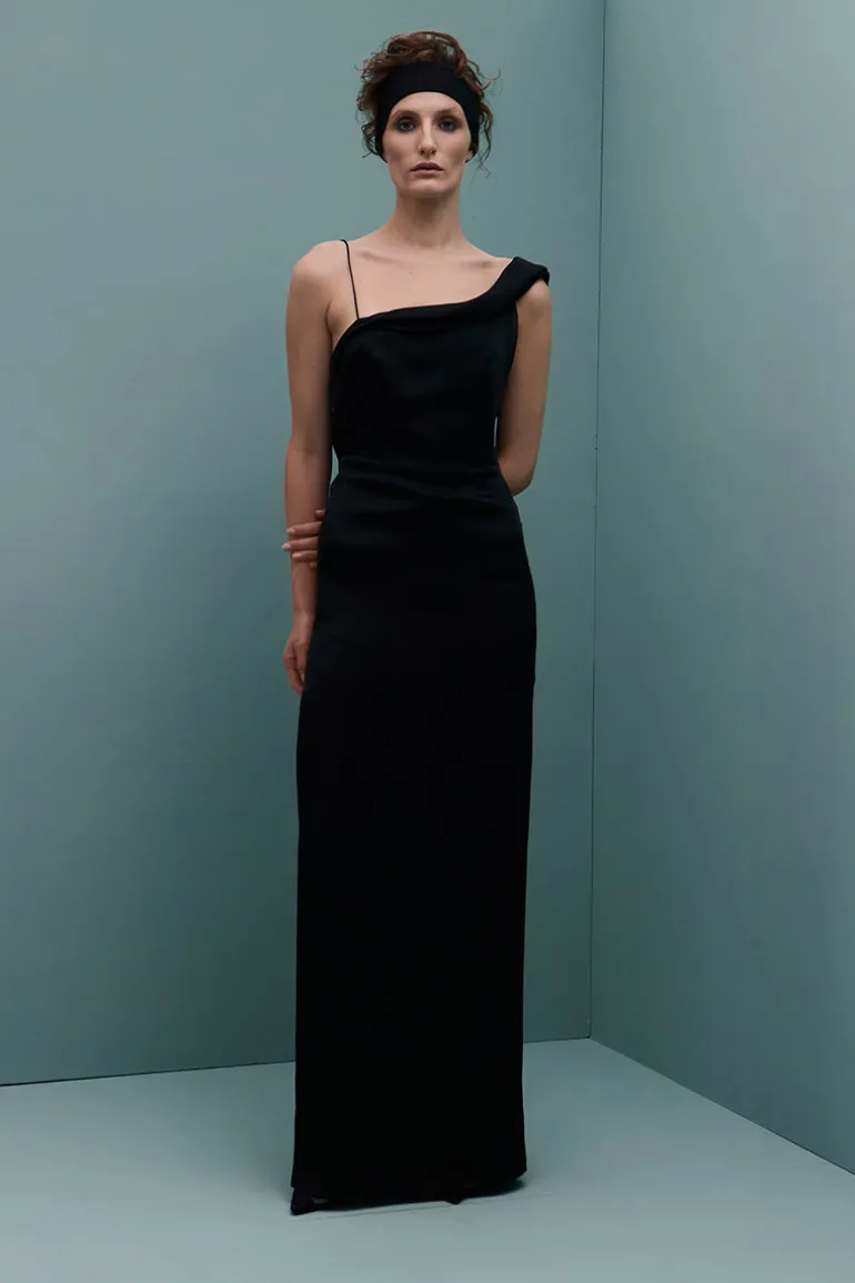 Dresses | Gowns<CULT MIA ASYMMETRICAL GOWN IN Black