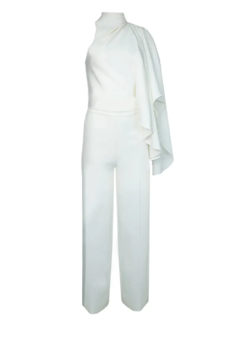 Outfit Sets<CULT MIA ASYMMETRICAL ONE-SHOULDER DRAPED BRIDAL TWO-PIECE SET Off-White