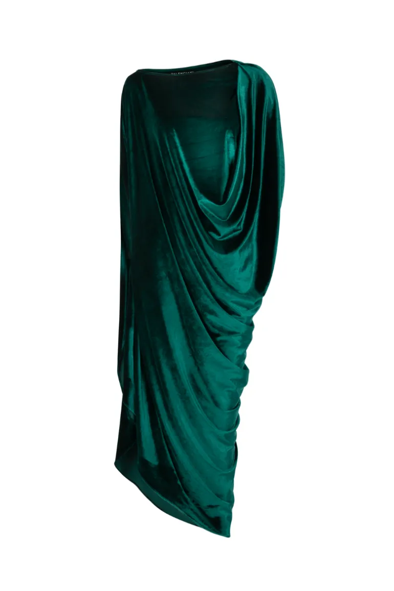 Dresses | Midi Dresses<CULT MIA ASYMMETRICAL SIDE-DRAPED MIDI DRESS Dark Green