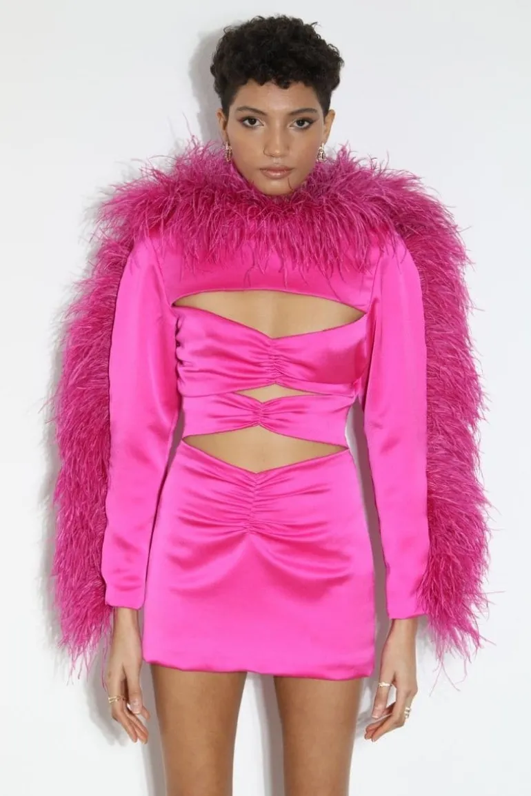 Dresses | Mini Dresses<CULT MIA AZALEA DRESS CUT-OUT SATIN MINI DRESS Pink