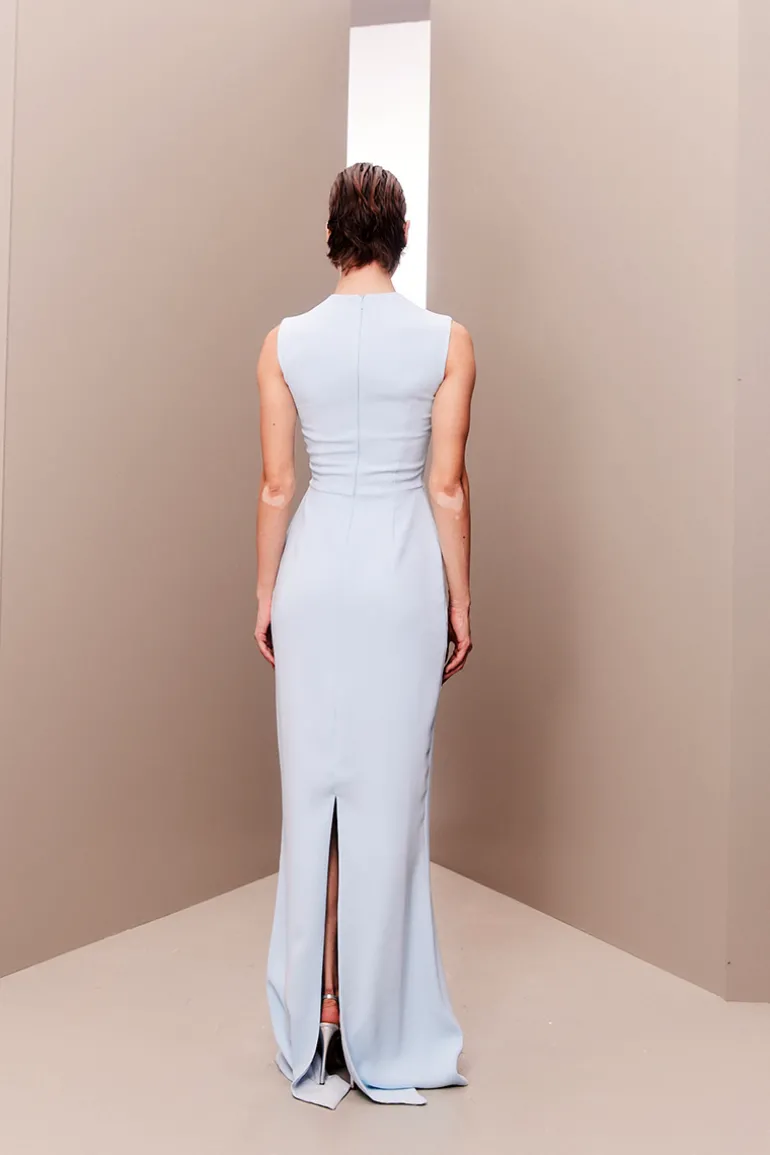 Dresses<CULT MIA CORSET DRESS WITH DETACHABLE EMBROIDERED CAPE Baby Blue