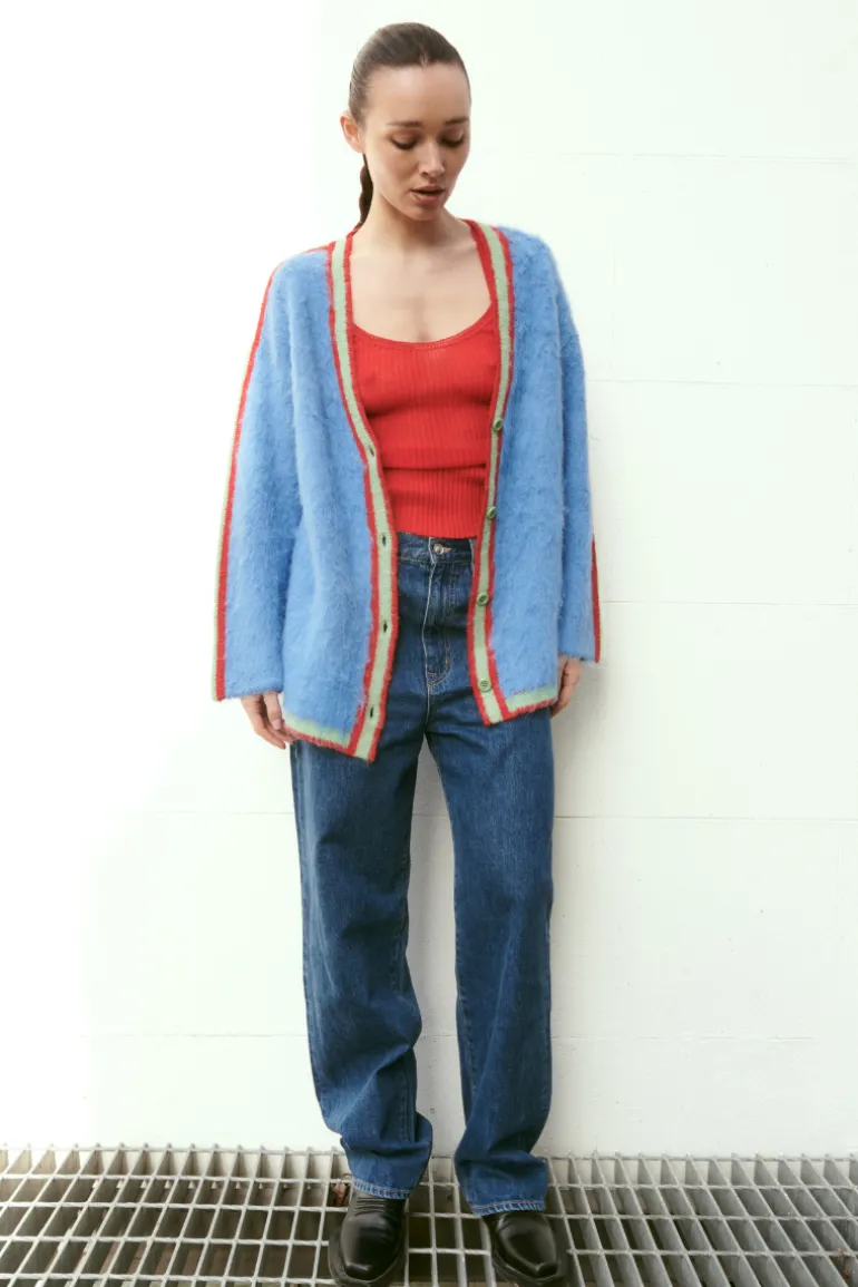 Knitwear<CULT MIA OVERSIZED MULTICOLORED SURI CARDIGAN Baby Blue