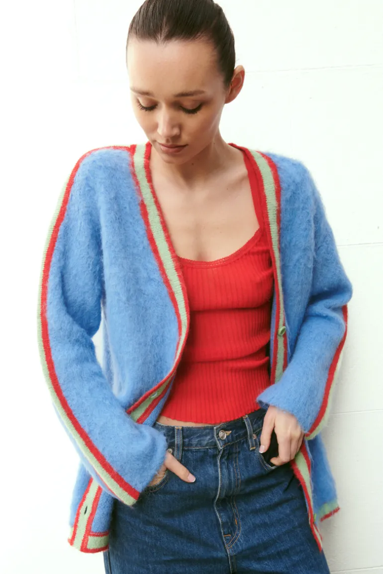 Knitwear<CULT MIA OVERSIZED MULTICOLORED SURI CARDIGAN Baby Blue