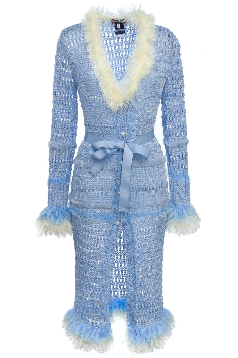 Knitwear<CULT MIA BABY ROSE HANDMADE KNIT DRESS - CARDIGAN Blue