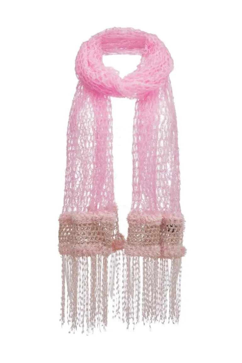 Scarves<CULT MIA BABY CASHMERE HANDMADE KNITTED SHAWL Pink