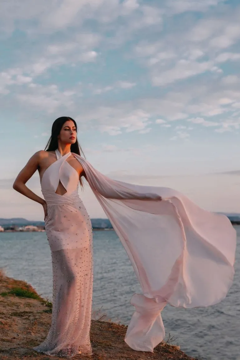 Dresses | Gowns<CULT MIA CRYSTAL-EMBELLISHED SILK GOWN Baby Pink